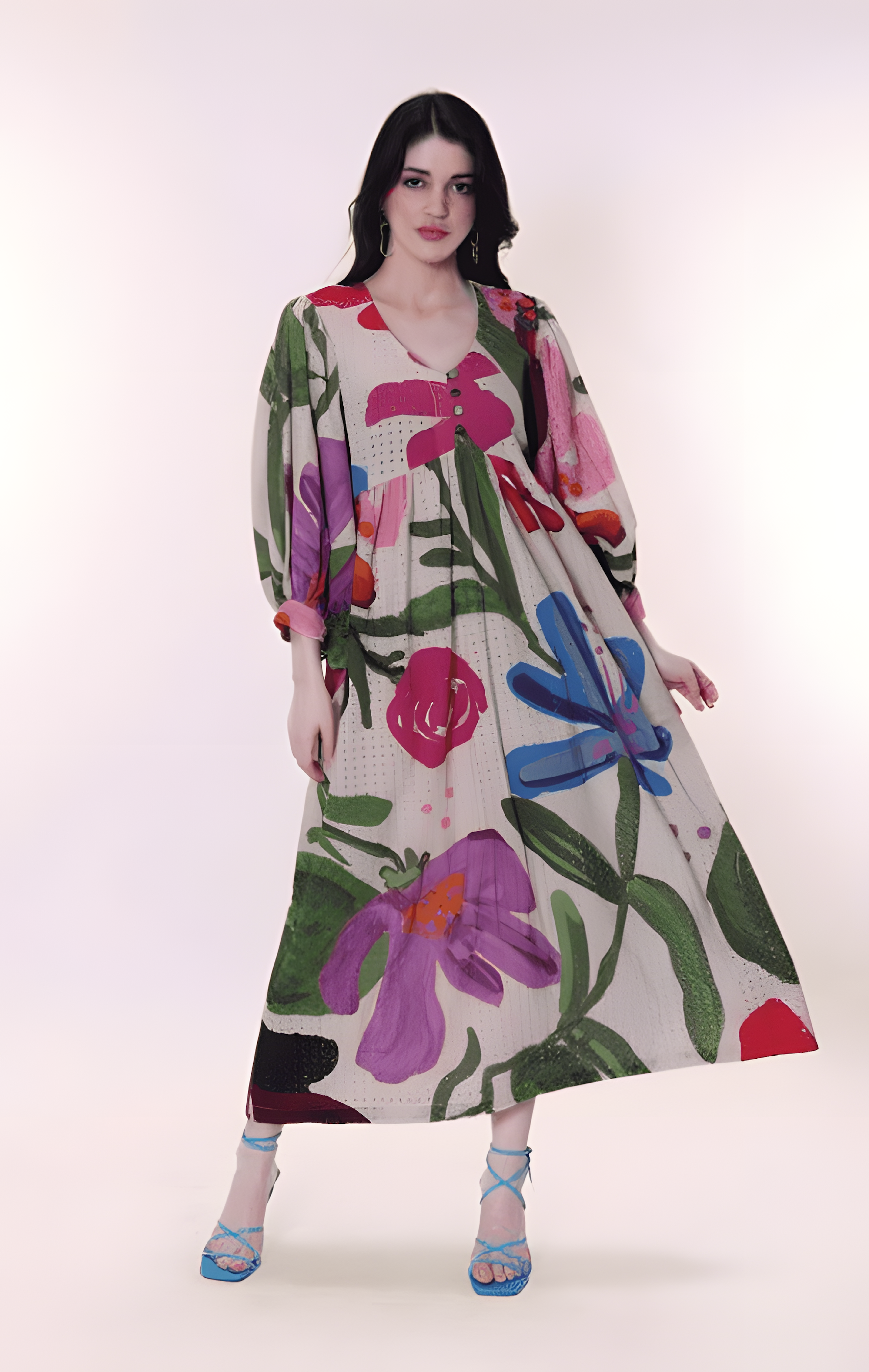 Camellia Printed Maxi Dress